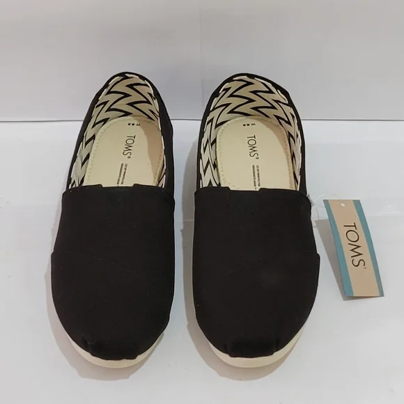 Tom's Classics Navy Black Canvas Slip On - Picture 2 of 6